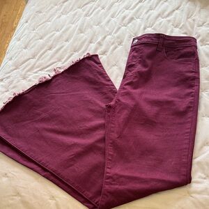 Zenana Outfitters Wide Leg Jeans in Deep Wine Size L